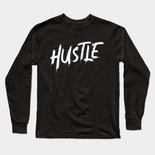 Hustle Blue and White Long Sleeve T-Shirt